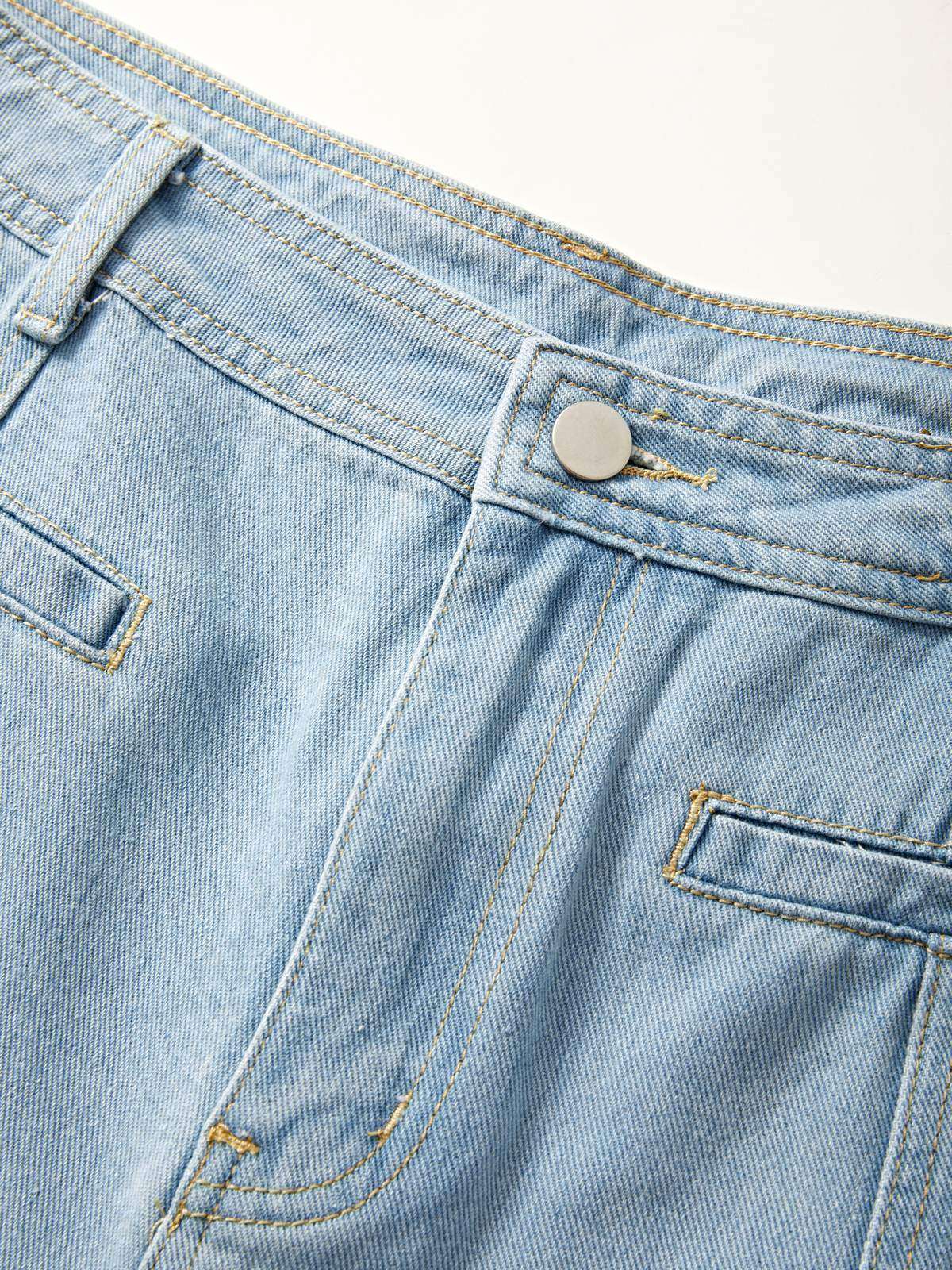 Back Star Patchwork Flare Jeans Maxct