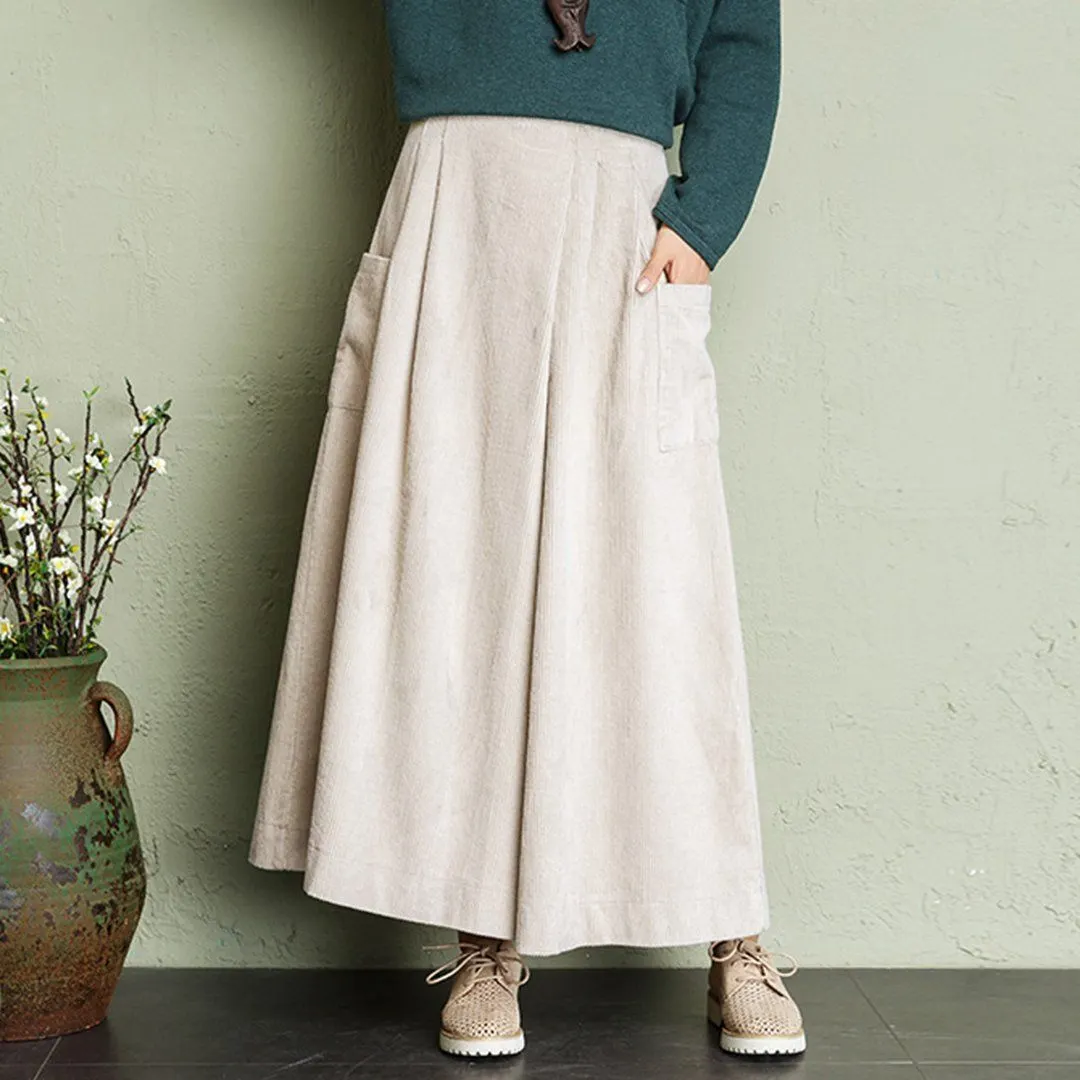 Maxct Autumn Winter Loose Corduroy Wide Leg Pants