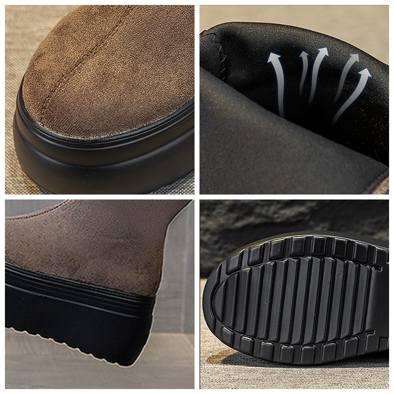 Women's 8cm Suede Leather Platform Boots - true deals club