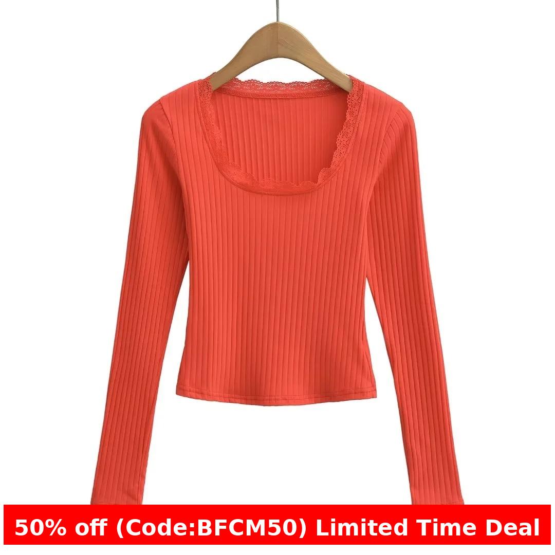 Maxct winter outfits men Spring Hot Girl High Waist Short Inner Lace T-shirt Slim Slimming Pit Stretch Bottoming Shirt