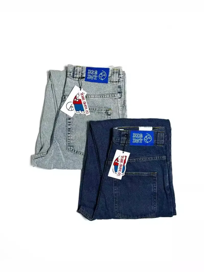 Maxct Dress Y2K Big Boy Jeans Hip-Hop Cartoon Graphic Embroidered Loose Jeans Tall