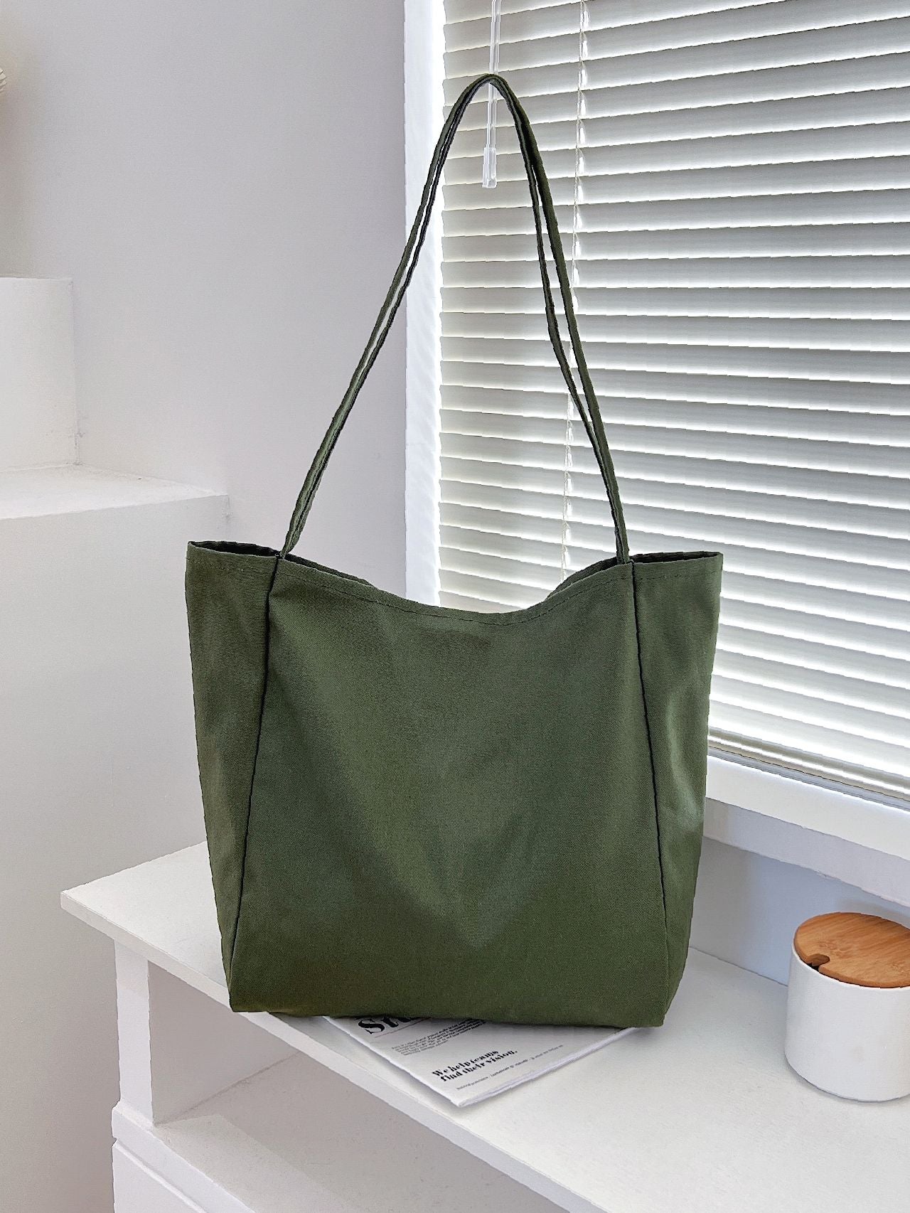 Maxct - Letter Patch Shoulder Tote Bag  - Women Tote Bags