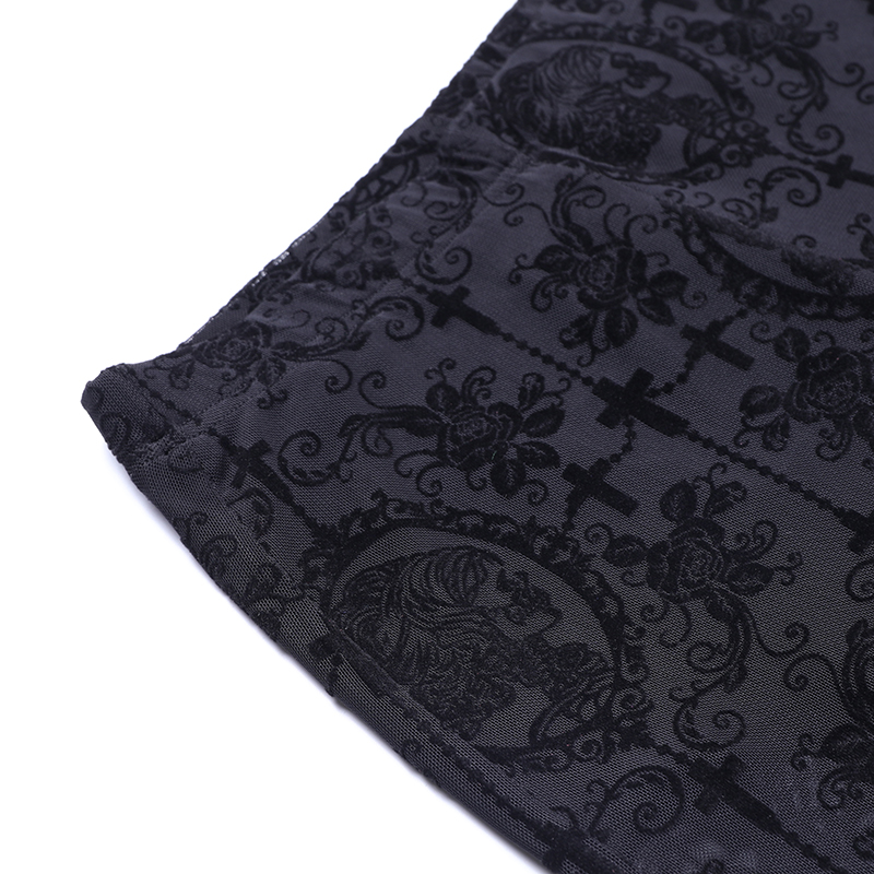 Women's Gothic Halloween Lace Spliced Flare Pants