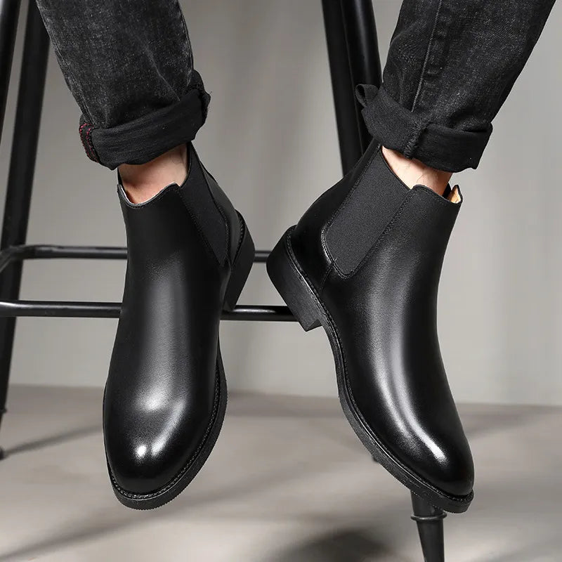 Slip-On Leather Chelsea Boots for Men Maxct
