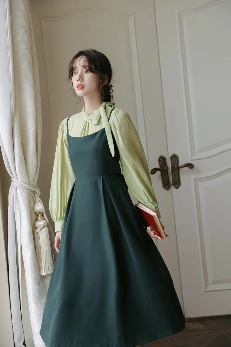 Bow Back Cami Dress & Blouse Set Maxct