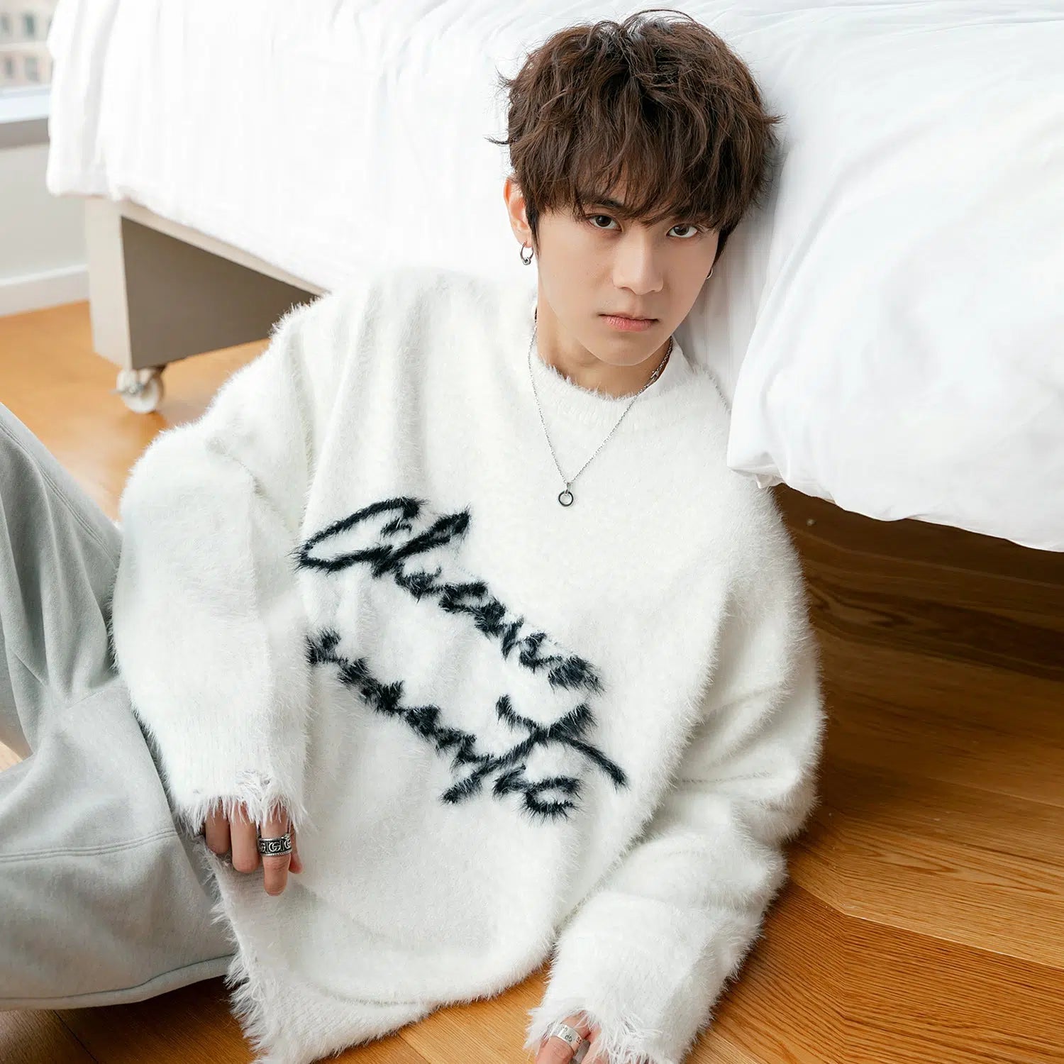 Maxct Printed Letter Sweater