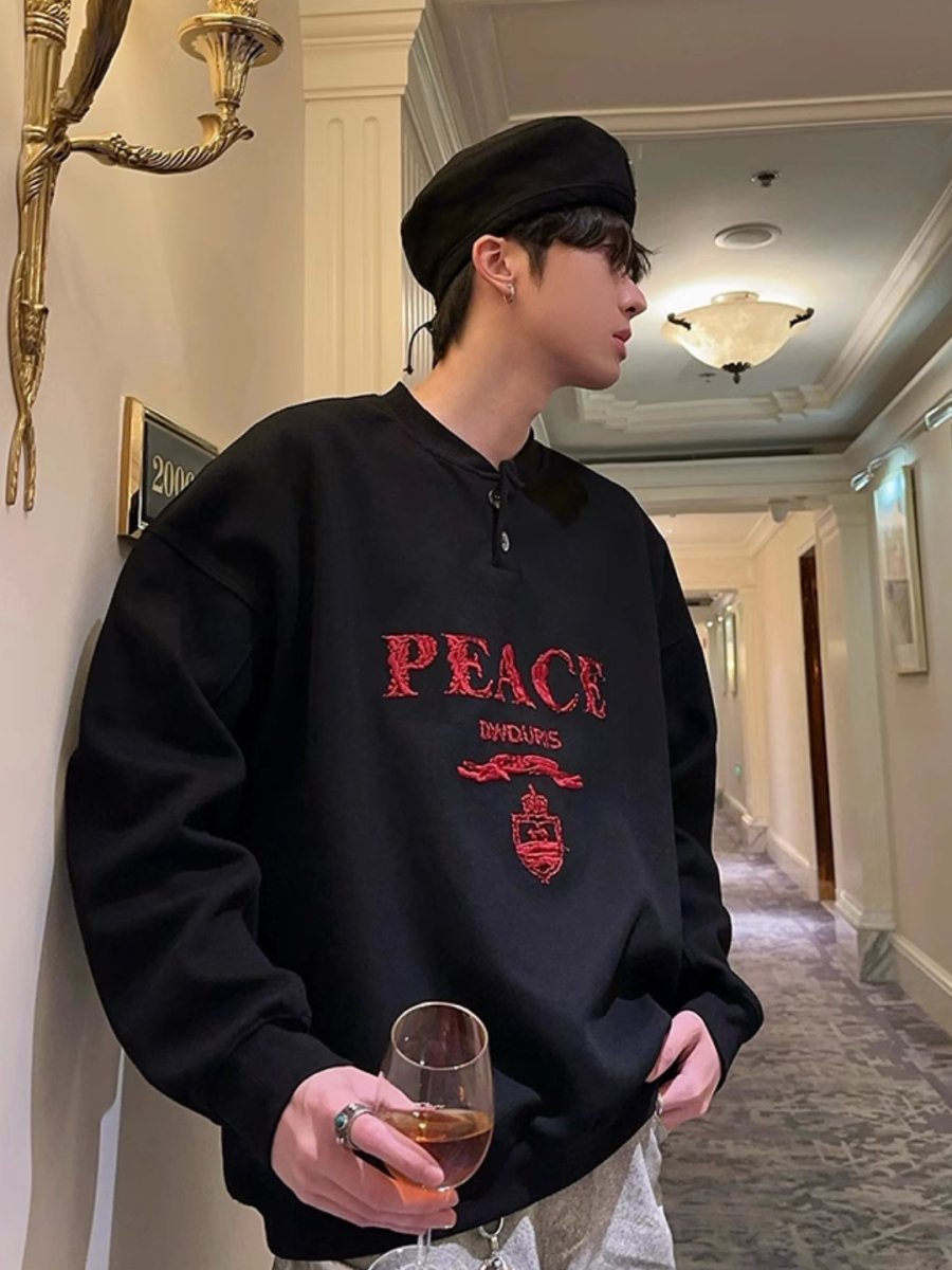 Maxct [Jh Homme] Logo Long-Sleeved Round Neck Sweater Na1557