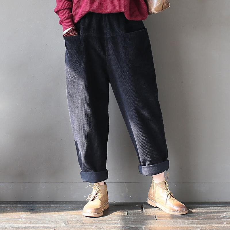 Maxct Cotton Corduroy Radish Pants Women Casual Harlan Pants