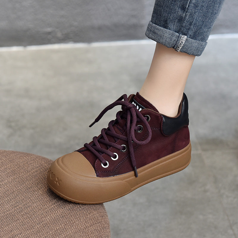 Vintage Leather Lace-Up Short Boots Maxct