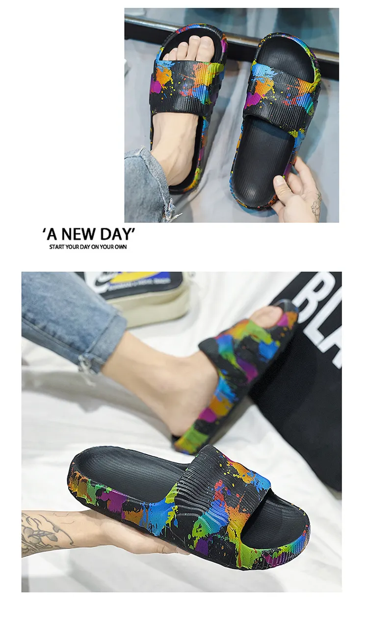 Graffiti Indoor Bathroom Men Flats - true deals club