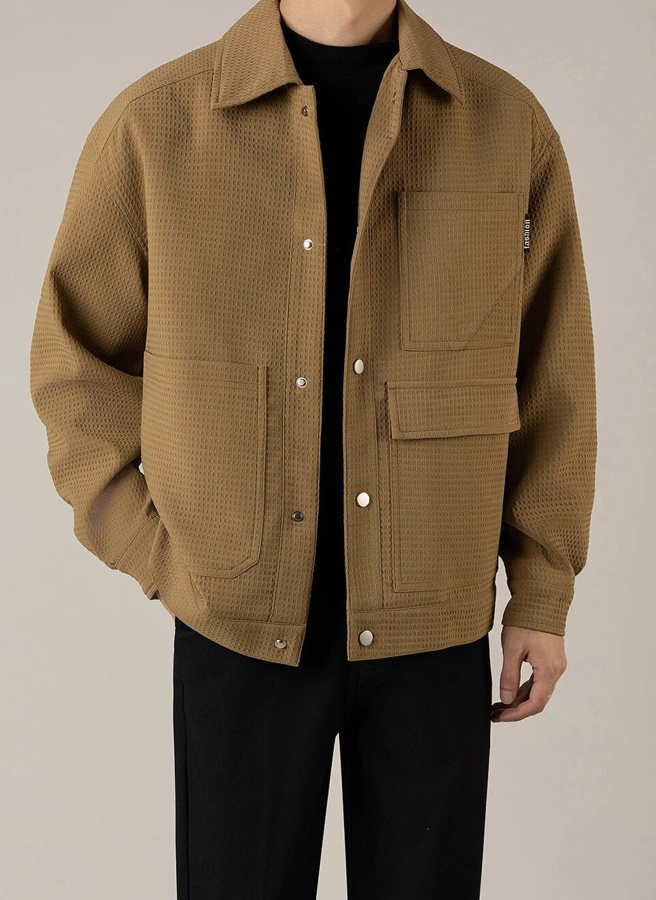 Maxct Waffle Texture Shirt Jacket