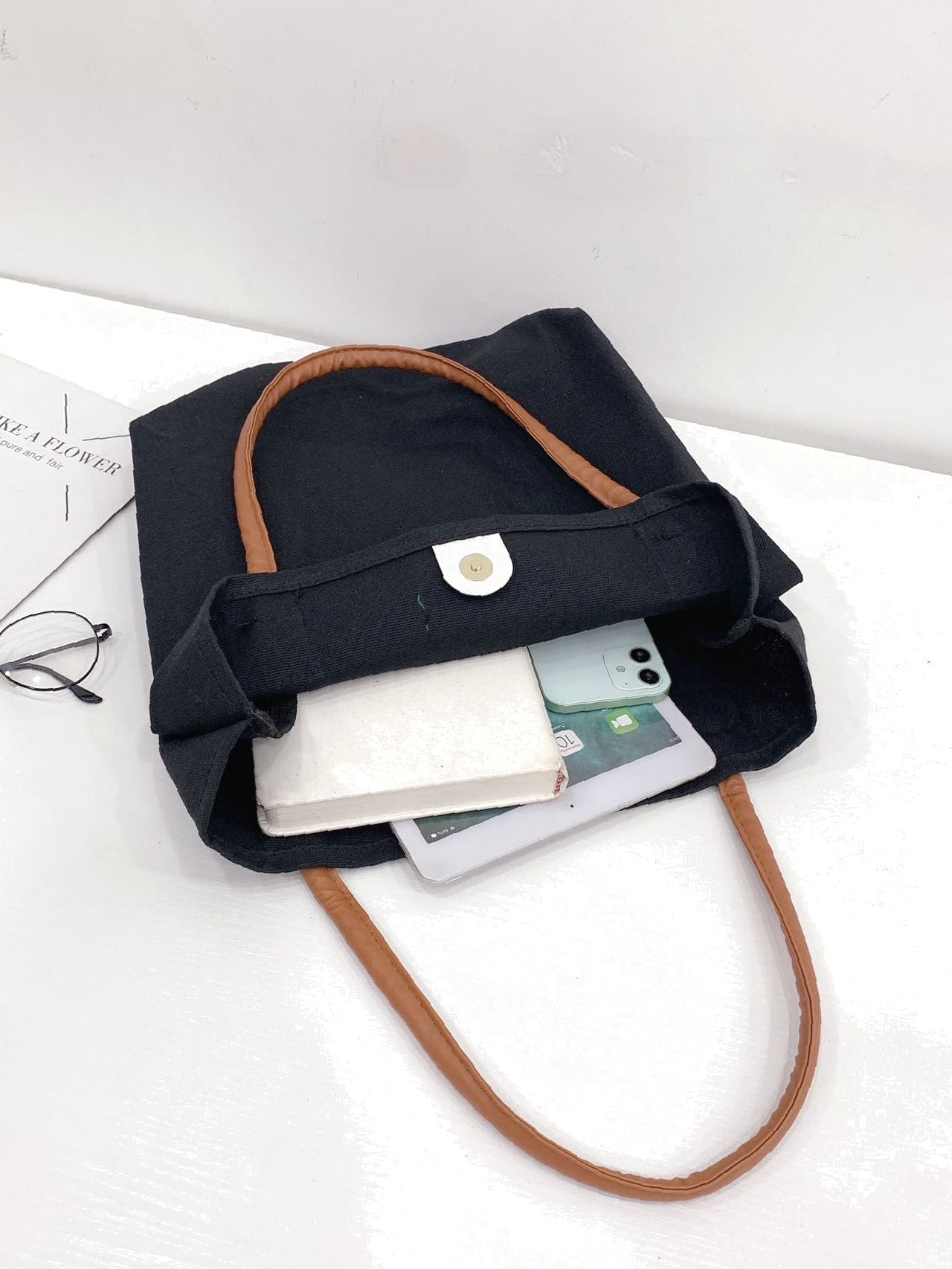 Maxct - Patch Decor Shoulder Tote Bag  - Women Tote Bags
