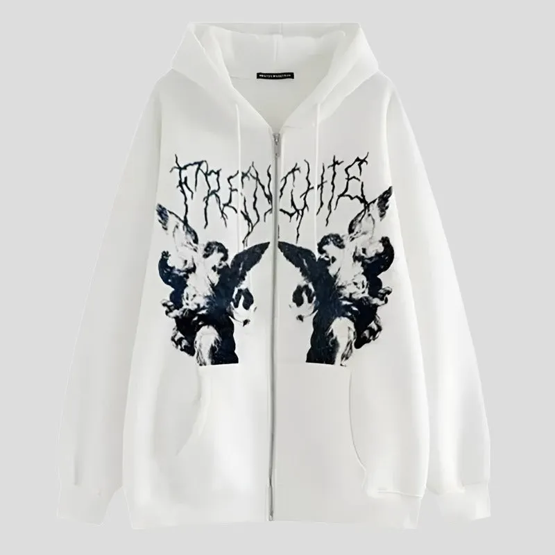 Fairy Grunge Zipper Hoodie for Men Maxct