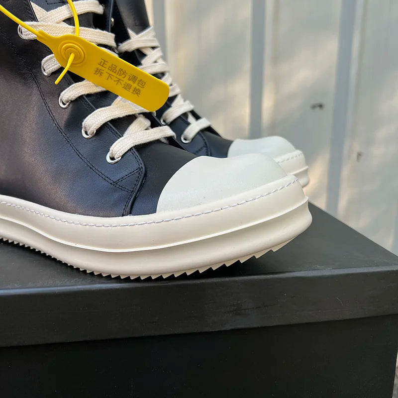 High Top Sneakers- Unisex Motorcycle Zip Boots Maxct