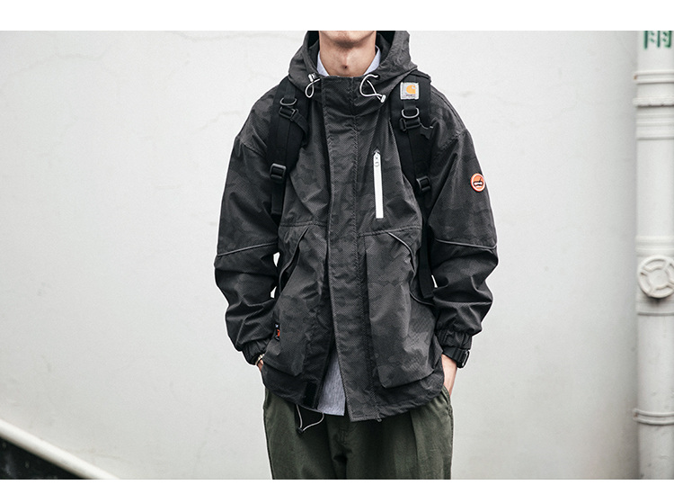 &Men's HQ Hooded Tactical Light Camo Jacket