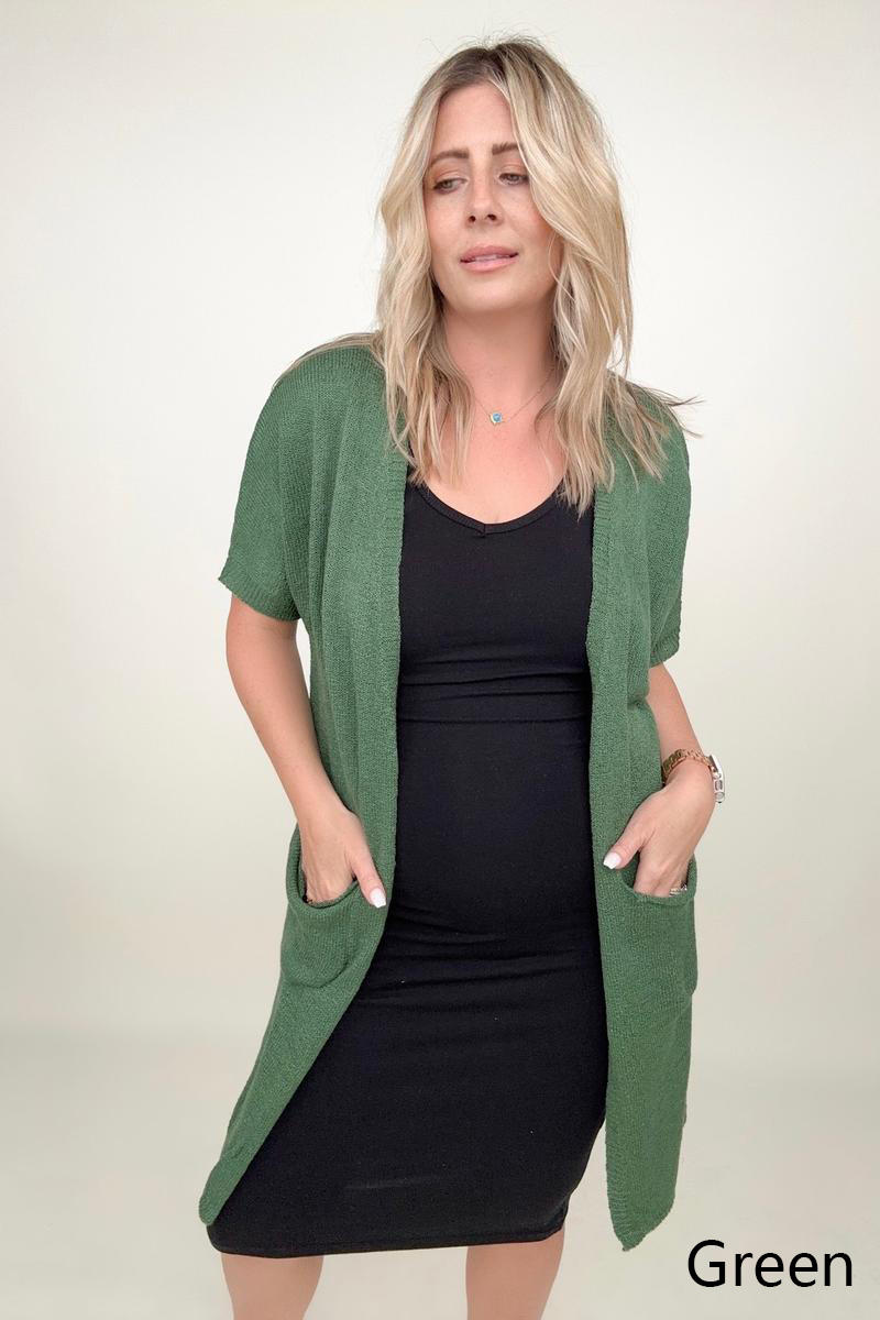 Maxct &Shorts Sleeve Light Knit Dolman Cardigan