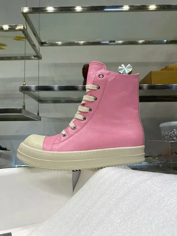 High Top Sneakers- Unisex Motorcycle Zip Boots Maxct