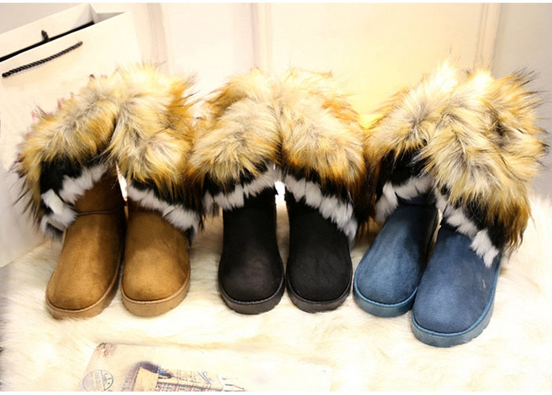 Suede Faux Fur Snow Boots Maxct