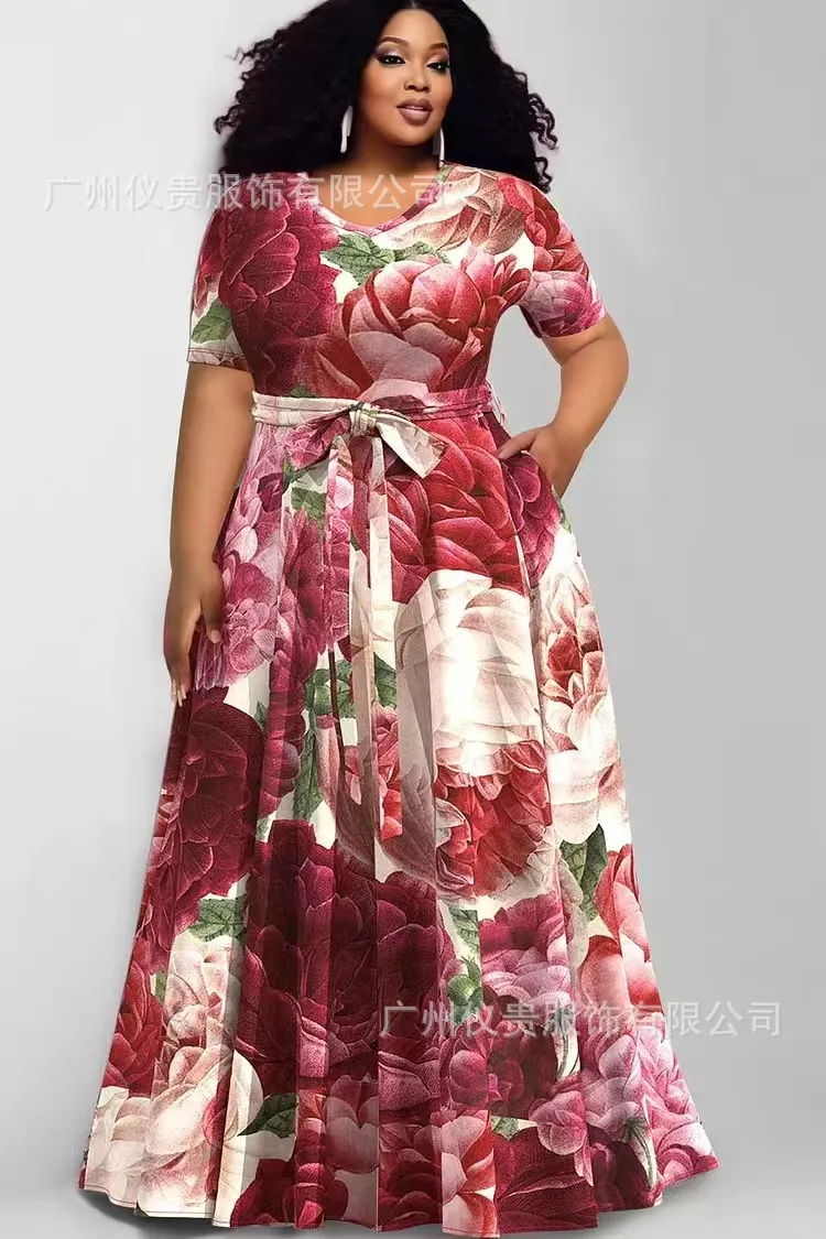 Maxct Size Casual Dress New Women's Dress With Fashion Printing And Color Impact Dress
