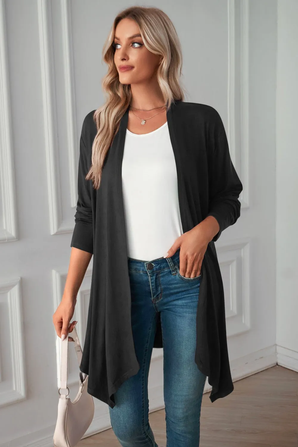 Maxct &Open Front Long Sleeve Cardigan