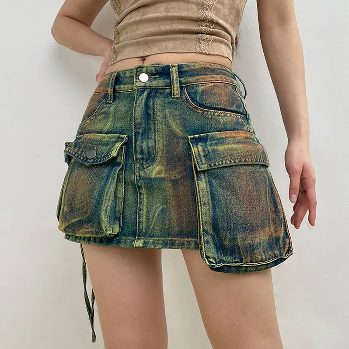 Fairy Grunge Cargo Skirt Maxct