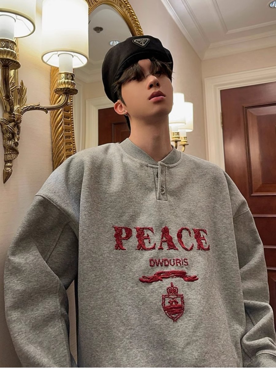 Maxct [Jh Homme] Logo Long-Sleeved Round Neck Sweater Na1557