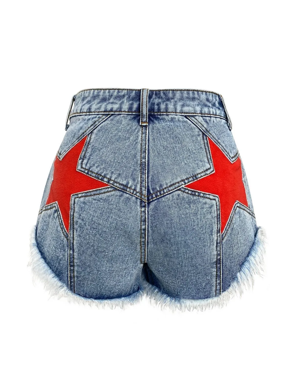 Back Star Patchwork Flare Jeans Maxct