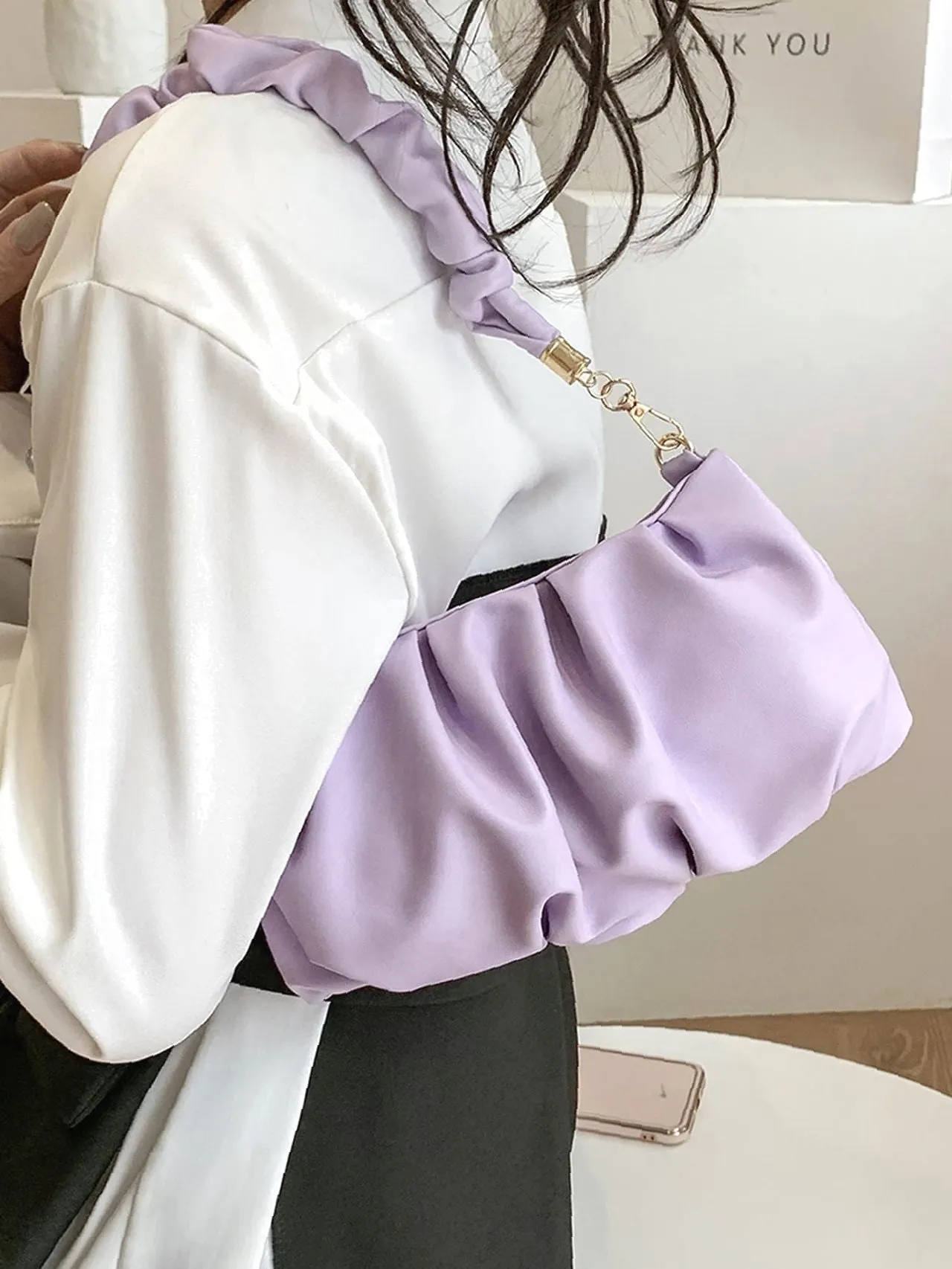 Bag For Love - Minimalist Ruched Bag  - Women Maxct Bags