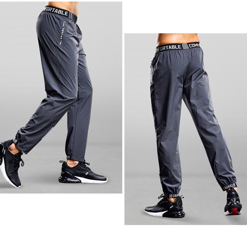 Quick Drying Men's Sport Pants: Running. Zipper Pockets. Fitness - true deals club