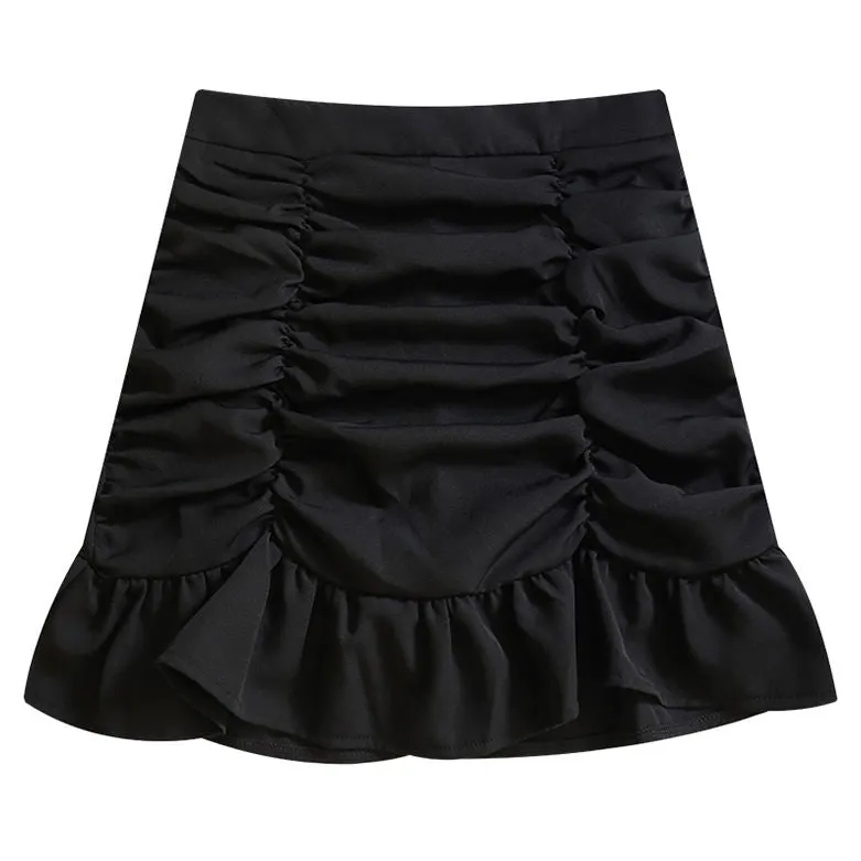 French Summer Ruched Mini Skirt Maxct