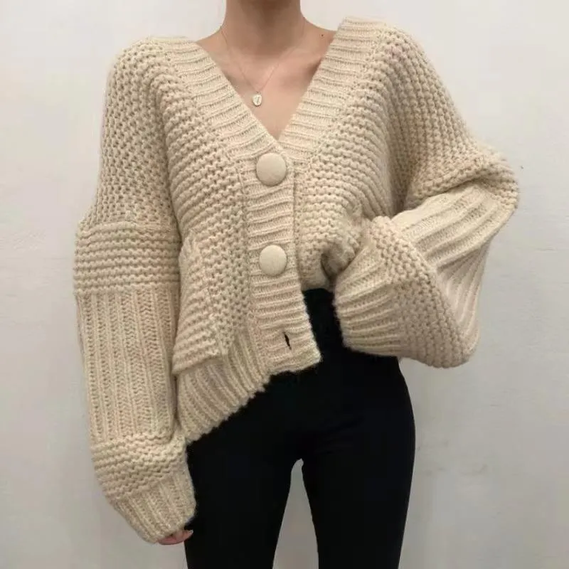 Maxct Buttoned Cable Knit Cardigan