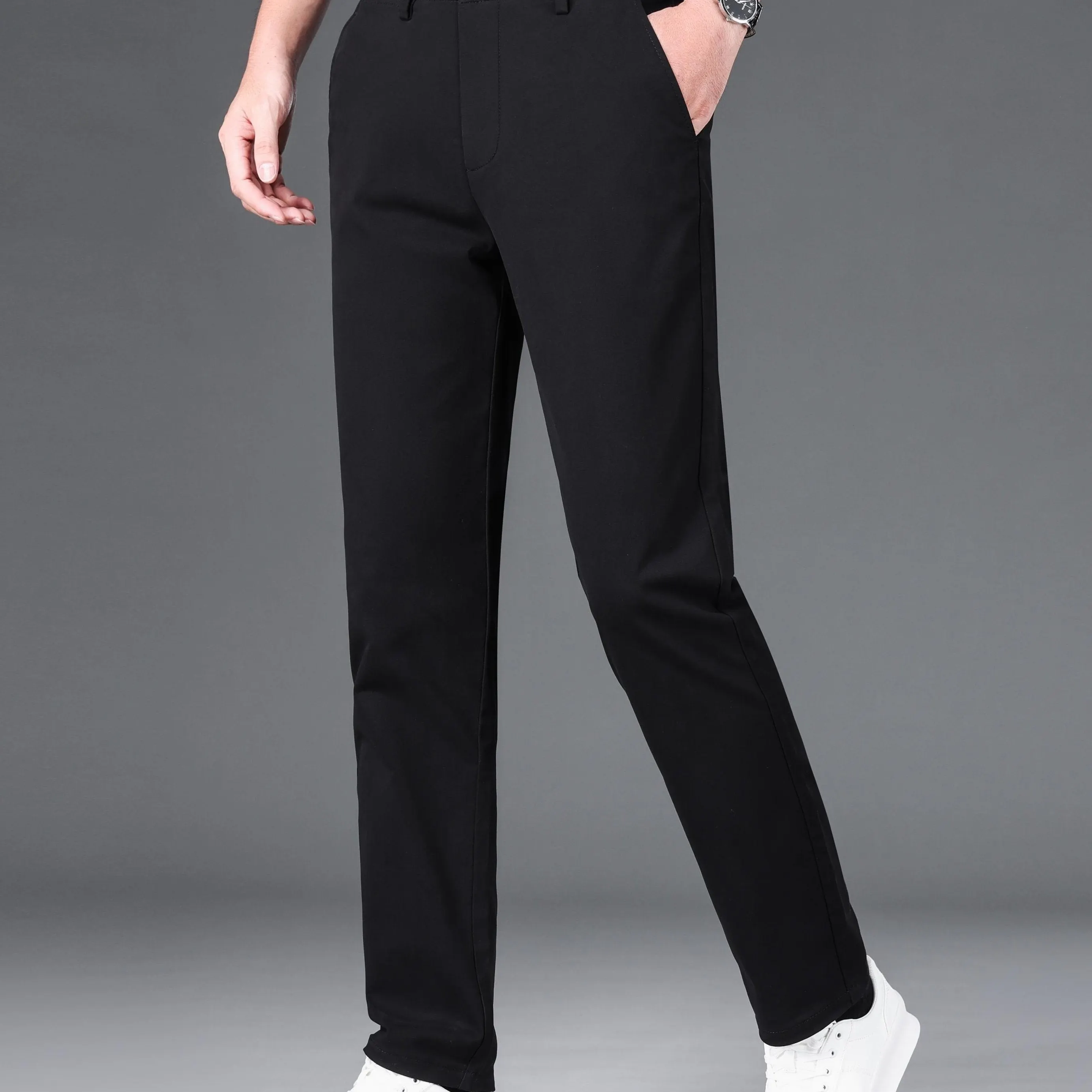 Maxct Men's Casual Pants For Fall Winter Business, Classic Design Stretch Dress Pants