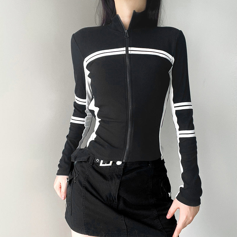 Maxct Vintage Striped Zip Up Cardigan