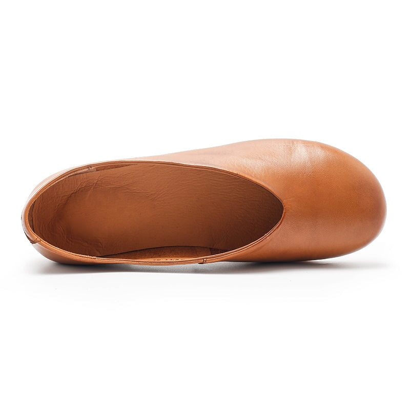 Handmade Genuine Slip Ons Breathable Flats Loafers Black/Beige/Apricot/Brown Maxct