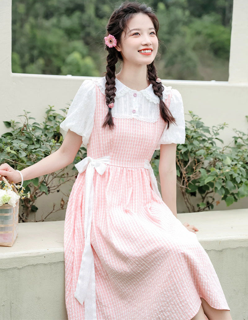 Gingham Picnic Twofer Dress Maxct