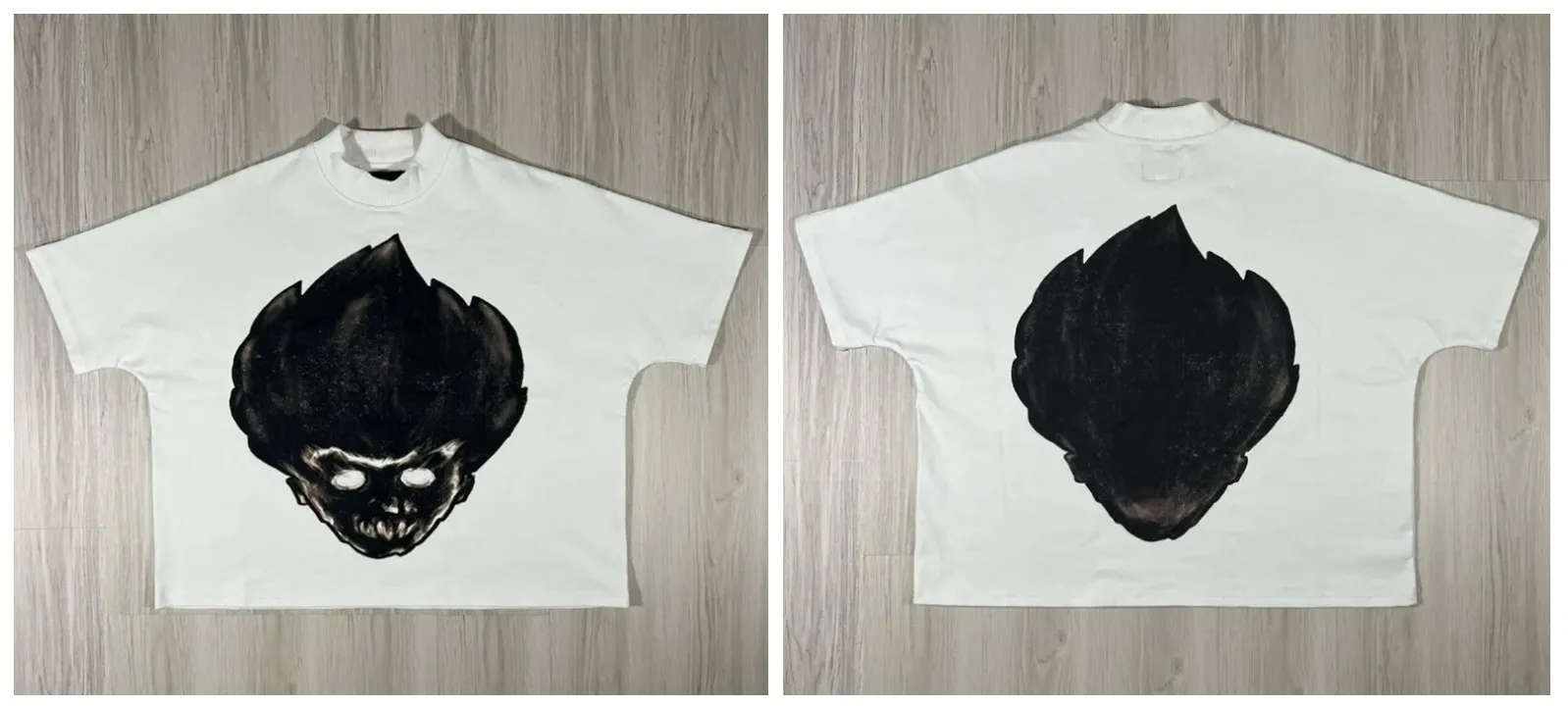 Maxct High Street Retro Cartoon Short-Sleeved Shirt Men's Y2K American Loose Casual Gothic Punk Oversized T-shirt Men's