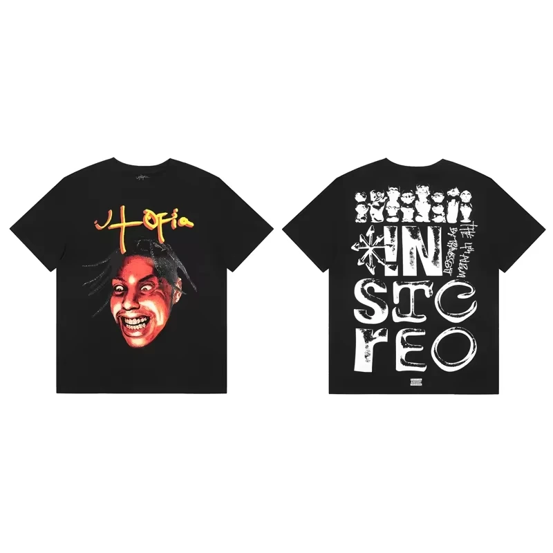 Maxct Rapper Cactus Jack T Shirt Flame Hunting Dog Letter Print Men Women Summer Oversized T-shirts Hip Hop Fashion Short Sleeve Tops