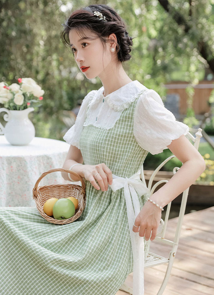 Gingham Picnic Twofer Dress Maxct