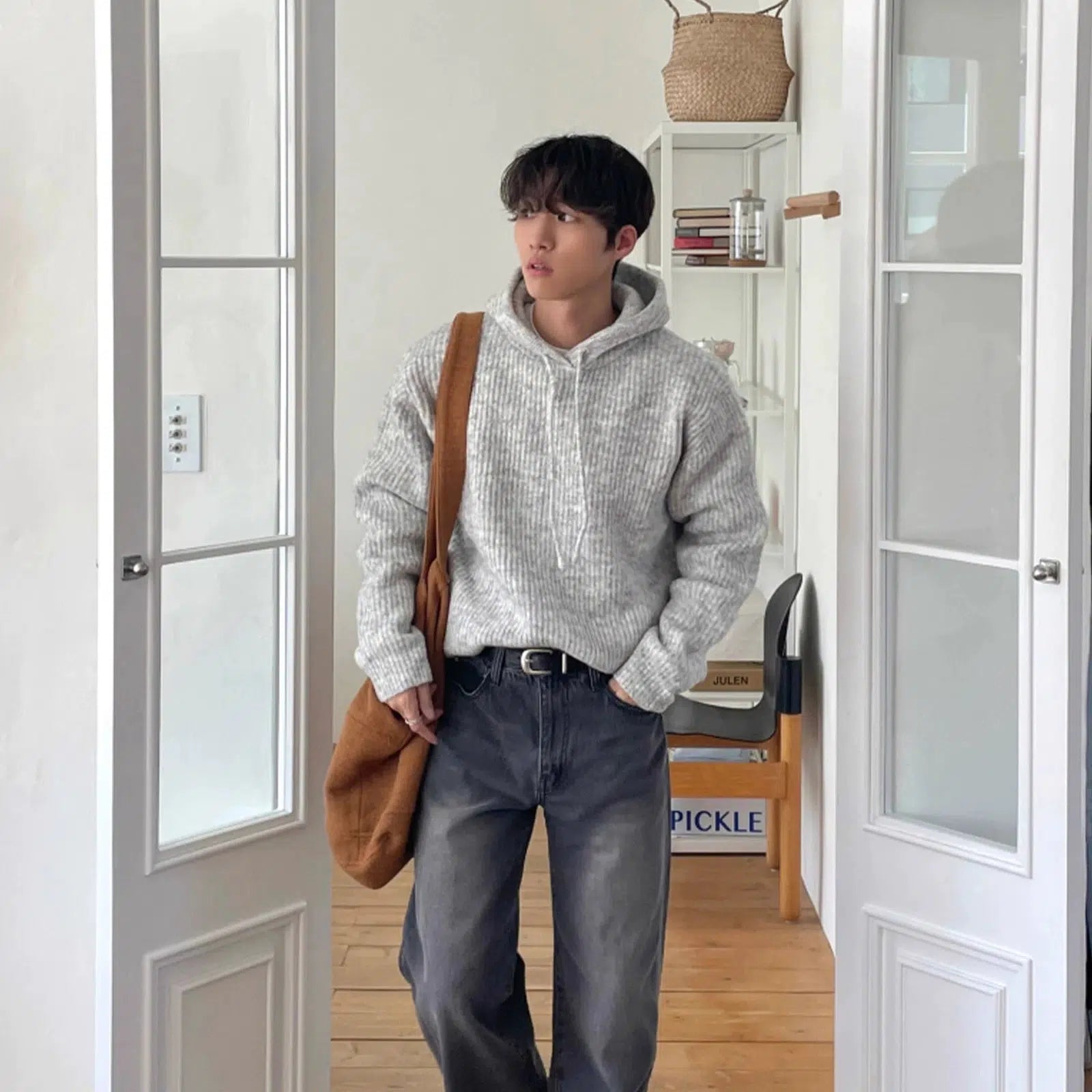 Maxct Striped Loose Fit Hooded Sweater