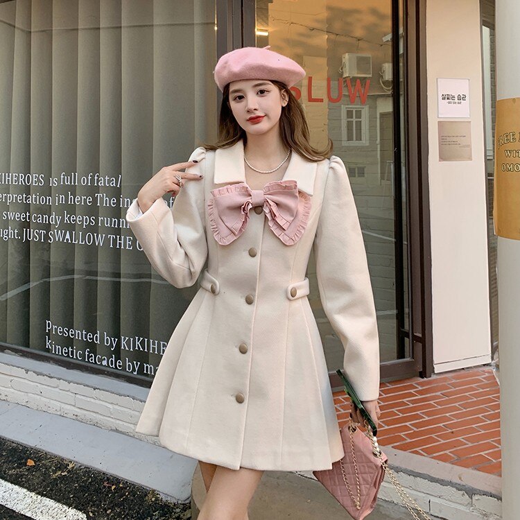 Sweet Bow Dress Coat Maxct