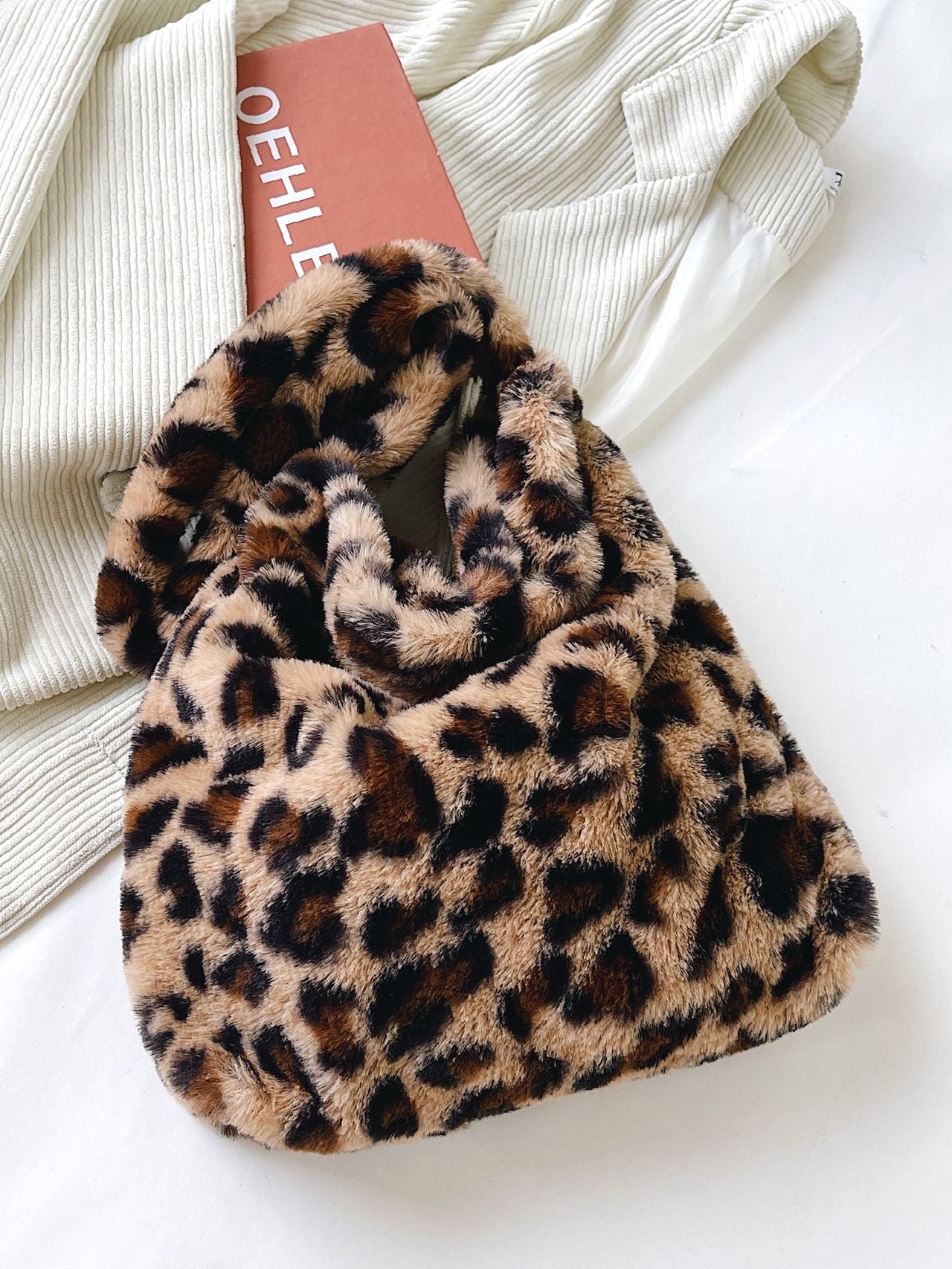 Bag For Love - Fluffy Leopard Pattern Square Bag  - Women Maxct Bags