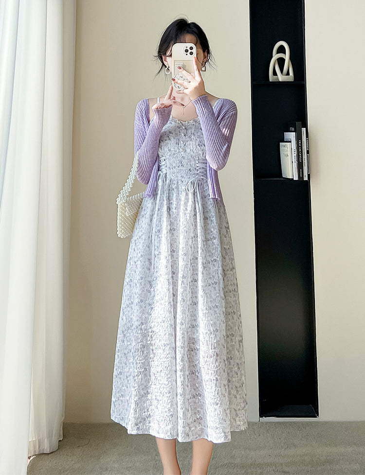 May Flowers Lace Up Cami Dress Maxct