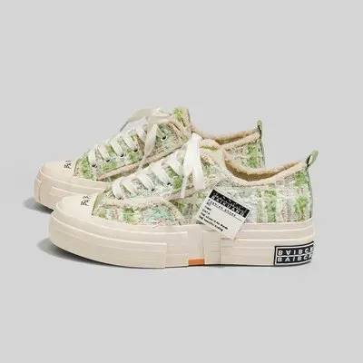 Low Top Canvas Platform Sneakers for Teen Girl's Maxct