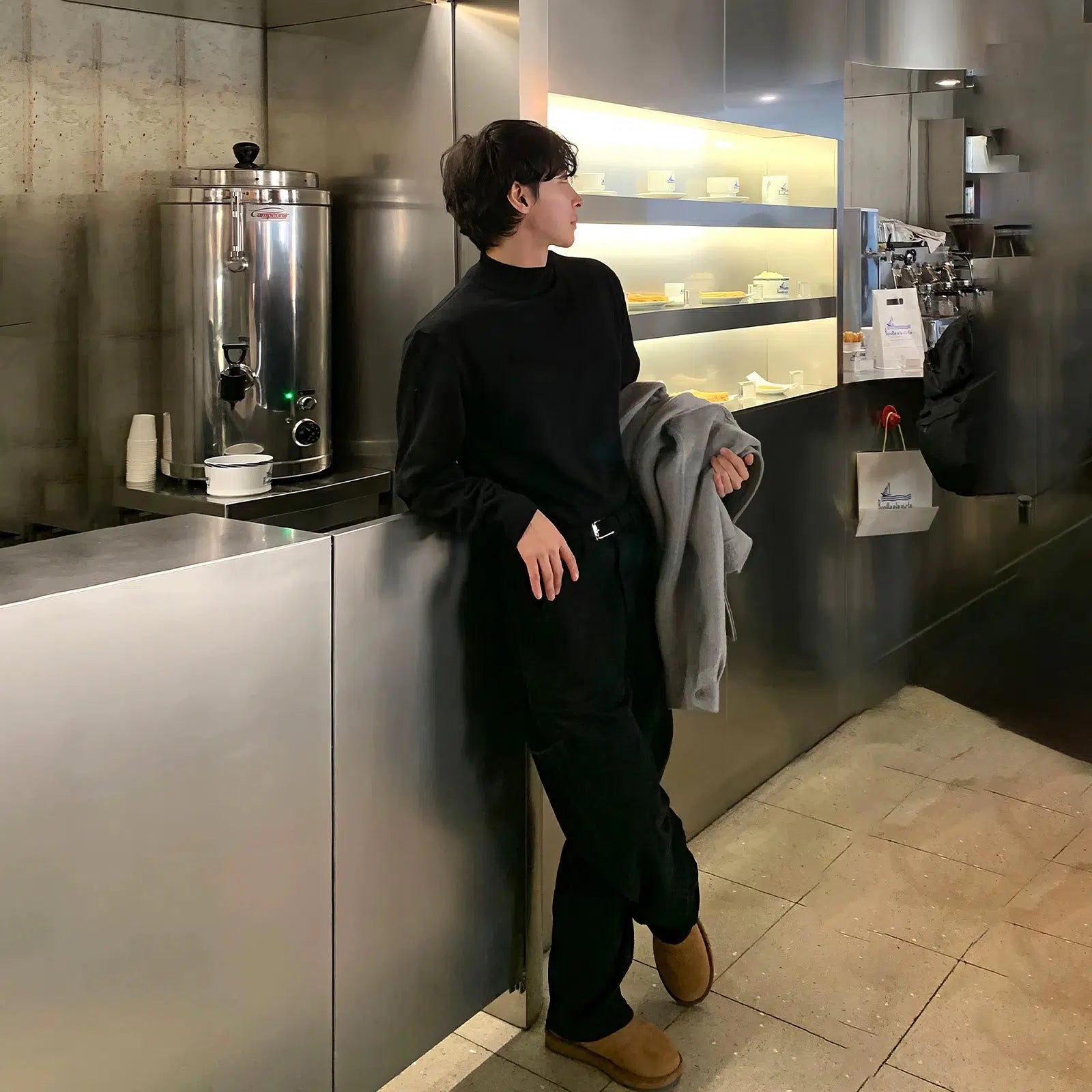 Maxct Black Half Turtleneck Bottoming Sweater