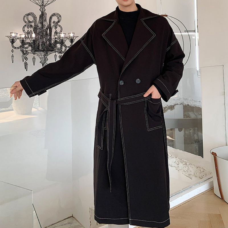 Maxct Topstitched Above-the-knee Trench Coat