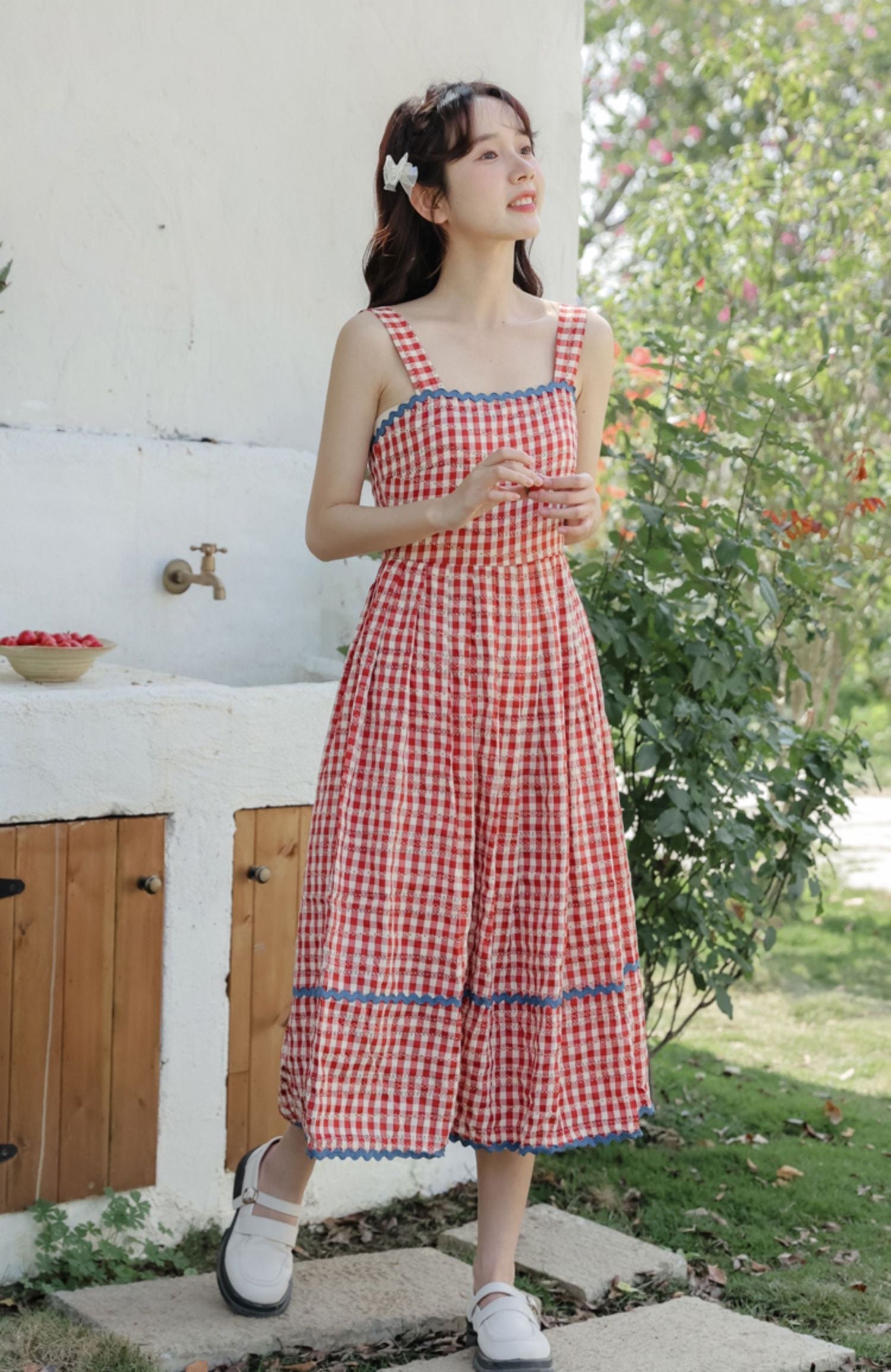 Daisy Chain Gingham Midi Dress Maxct