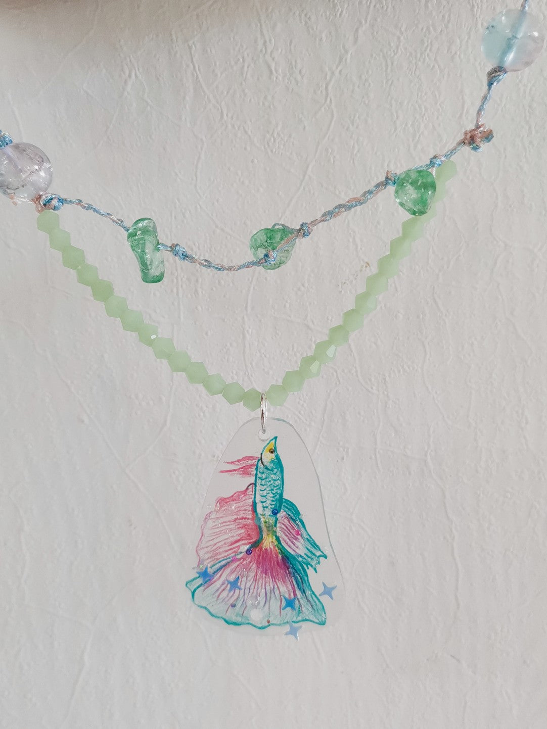Goldfish Shrink Plastic Necklace Earrings