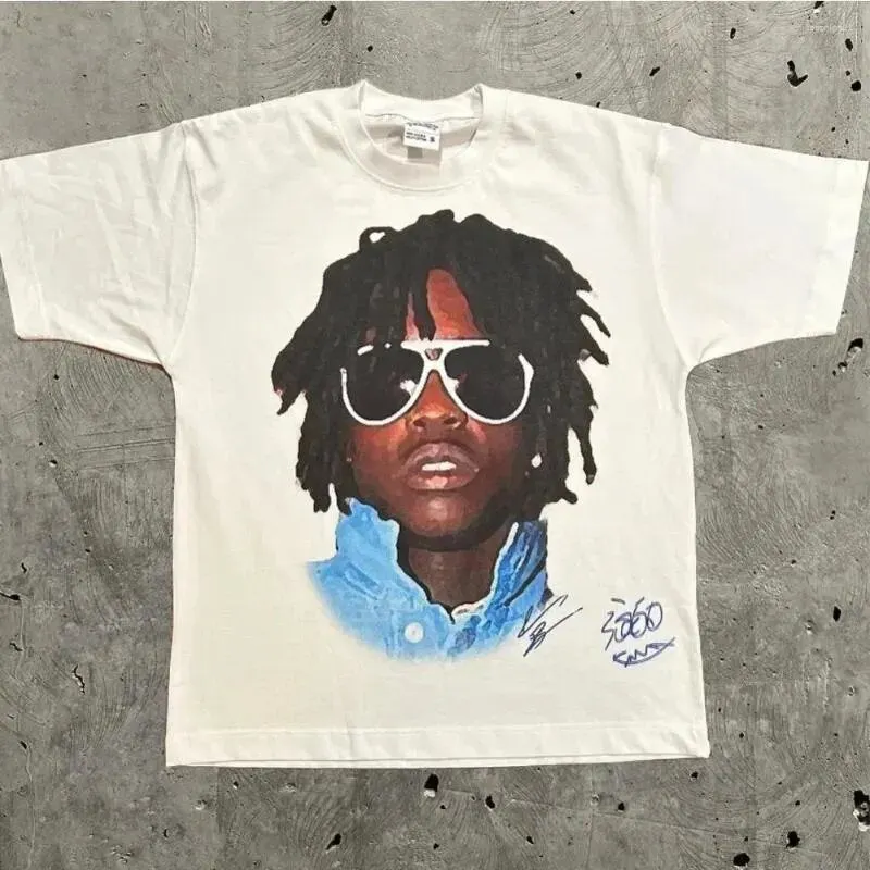 Maxct 90S Streetwear Men'S T-Shirt Retro Trend Portrait Print Short Sleeve T-Shirt Y2K Gothic Harajuku Hip Hop Couple Casual Loose 0924