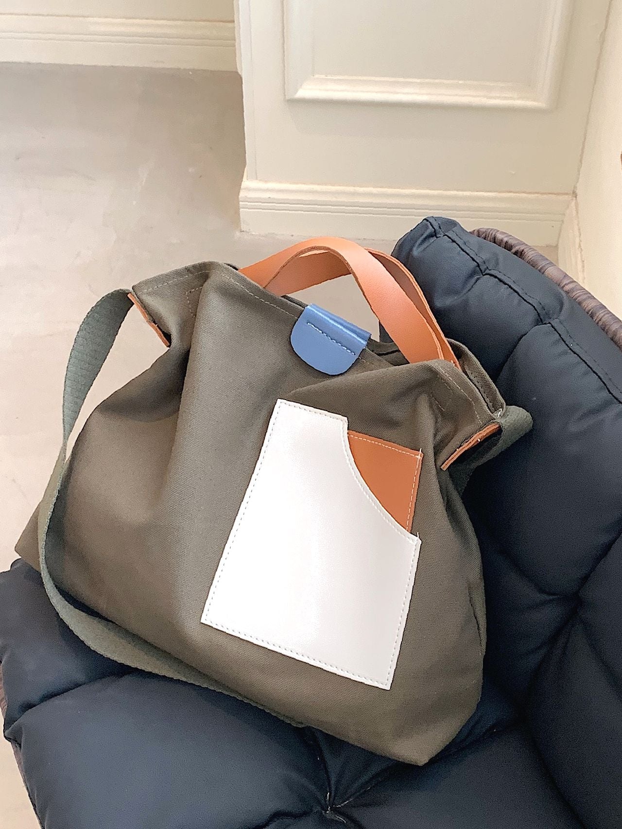Maxct - Colorblock Top Handle Bag - Women Tote Bags