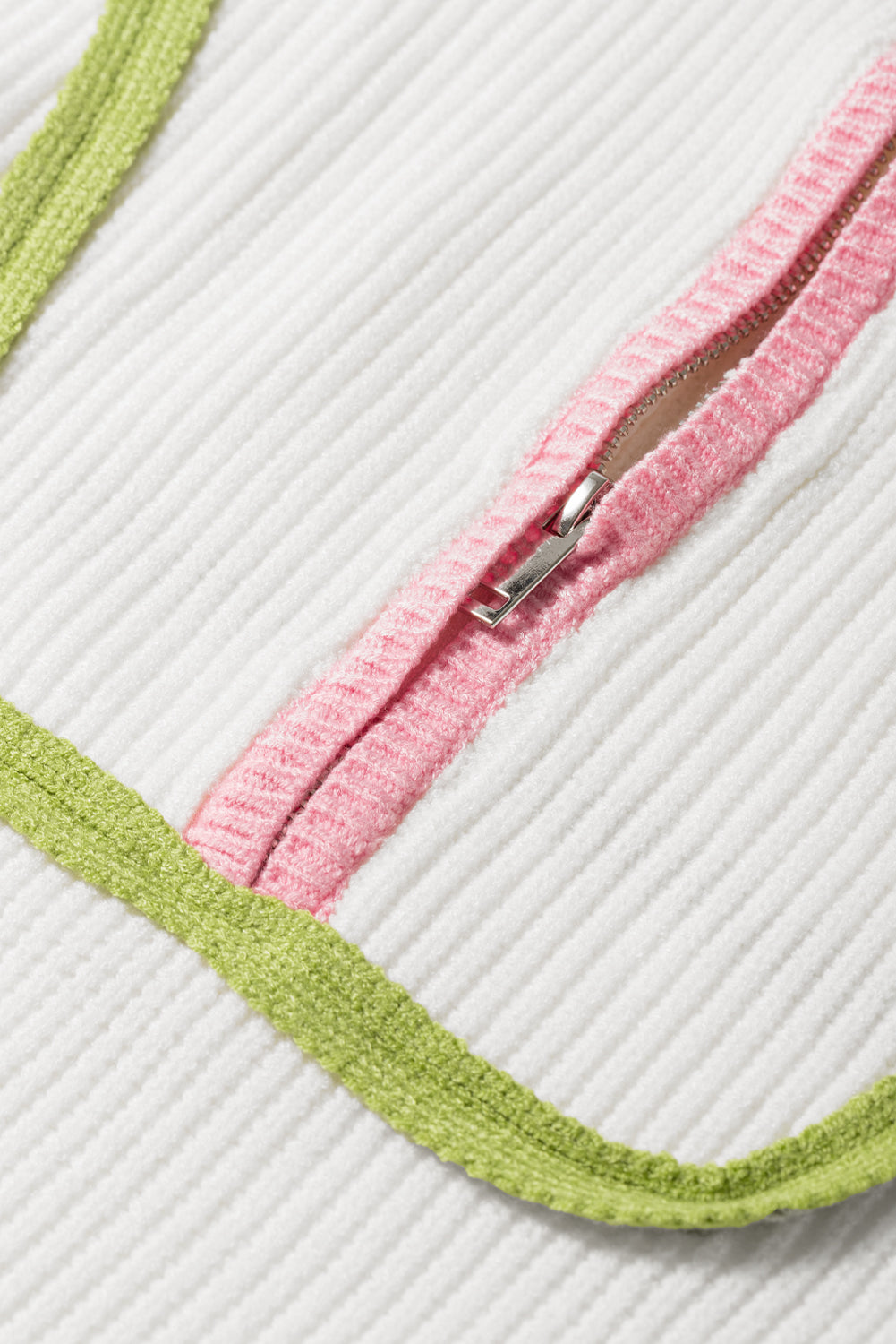 Maxct &Contrast Half Zip Drop Shoulder Sweater